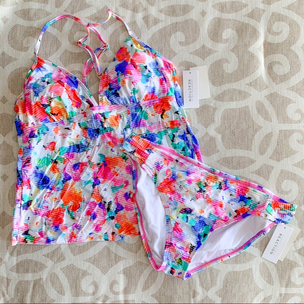NEW-Kenneth Cole Reaction Tankini Swim Suit